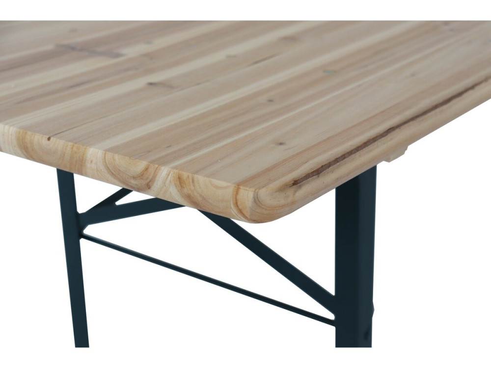 Mesa dobrável de jardim brasserie com 2 bancos "Lisboa" - 218 x 59,5 x 75 cm - Castanho