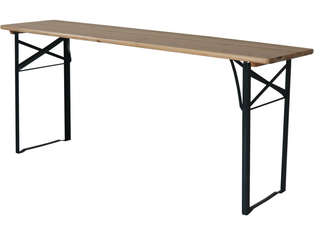 Mesa dobrável de jardim brasserie com 2 bancos "Lisboa" - 176 x 46 x 75 cm - Castanho