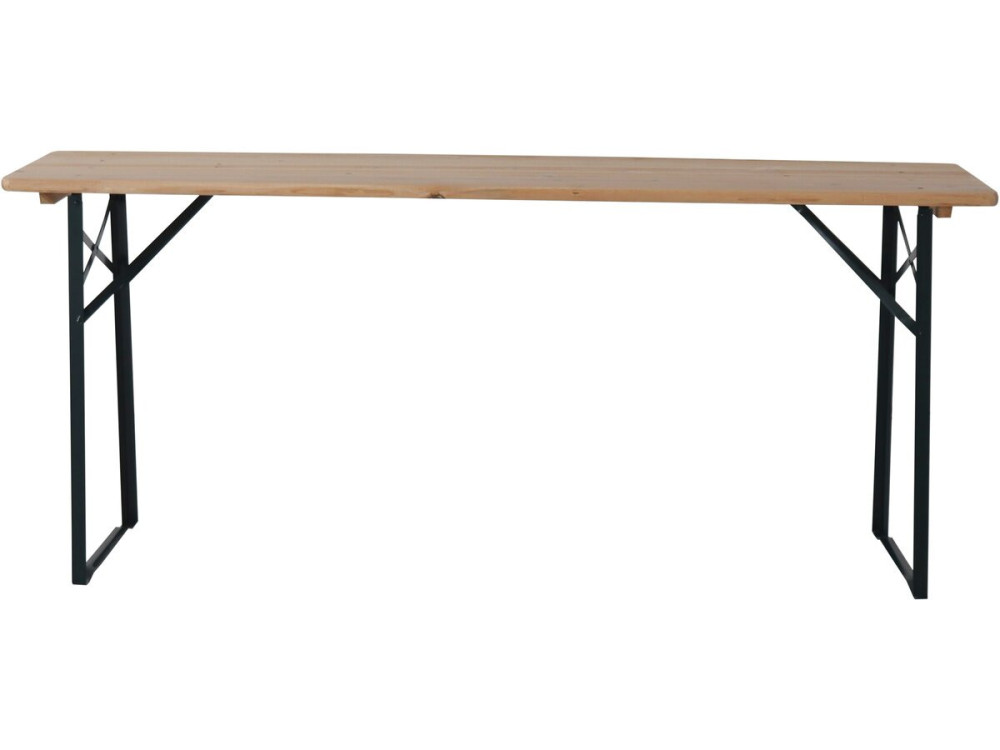Mesa dobrável de jardim brasserie com 2 bancos "Lisboa" - 176 x 46 x 75 cm - Castanho