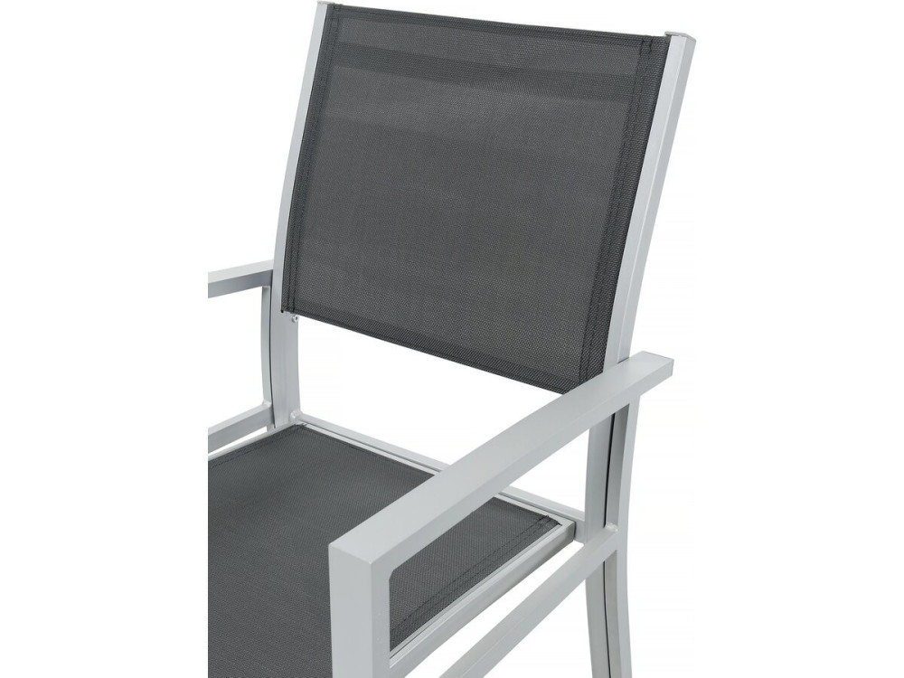 Conjunto de Mobiliário de Jardim Lagos - 200/320 x 105 x 76 cm - 10 Cadeiras - Cinza Escuro