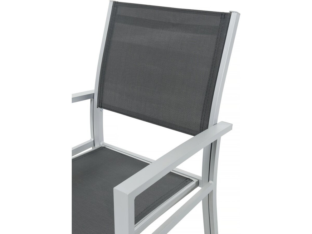 Conjunto de Mobiliário de Jardim Lagos - 200/320 x 105 x 76 cm - 12 Cadeiras - Cinza Escuro