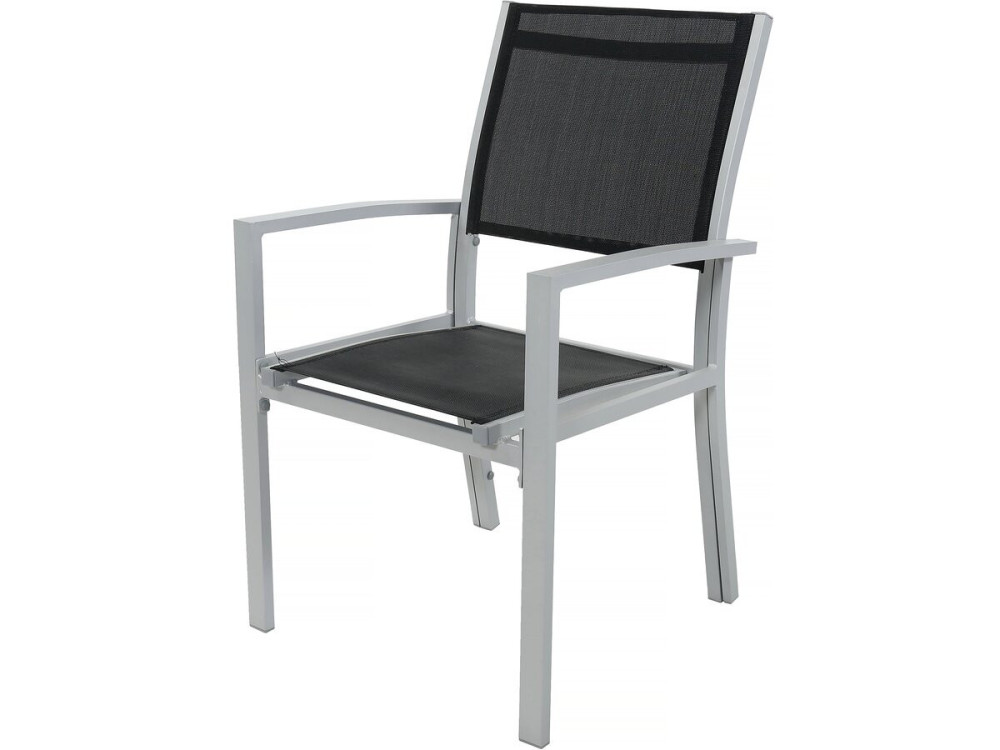 Conjunto de jantar extensível para exterior "Lagos" - Mesa extensível 200/320 x 105 x 76 cm - 12 cadeiras - Preto
