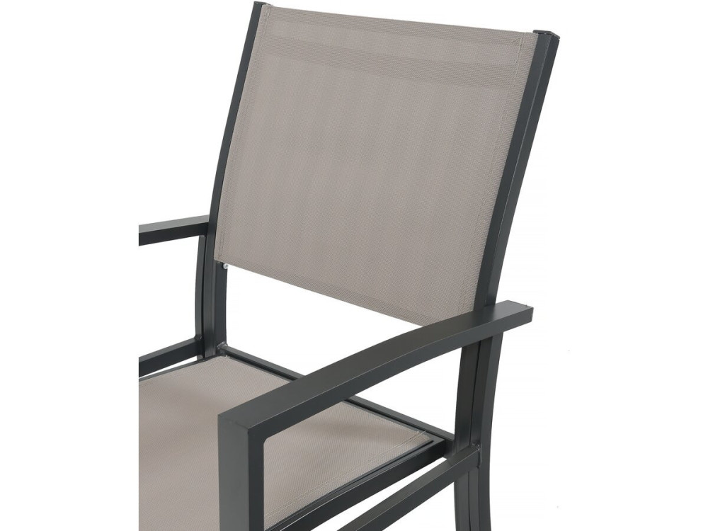 Conjunto de jantar extensível para jardim "Lagos" - 200/320 x 105 x 76 cm - 10 cadeiras - Taupe