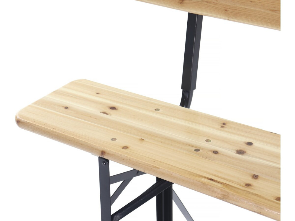 Conjunto de mobiliário de jardim "Lisbon" em madeira com encosto - 220 cm - Castanho