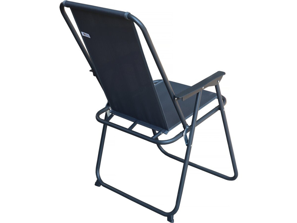 Mesa e cadeiras de jardim em metal "Convivia" com guarda-sol - 6 lugares - Cinzento antracite
