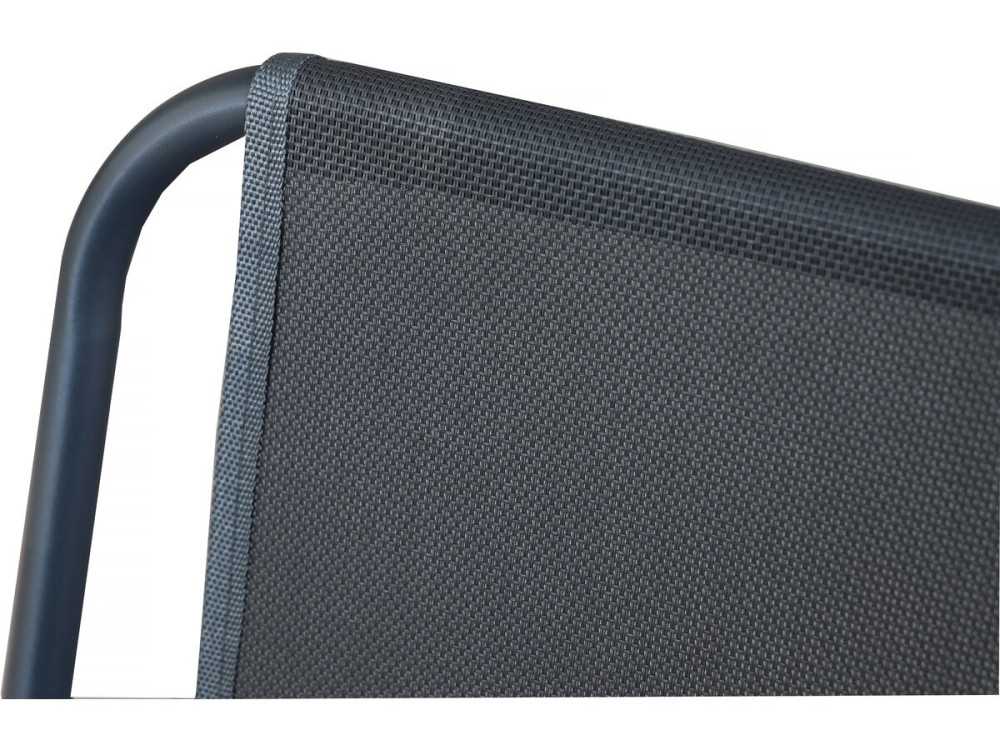 Mesa e cadeiras de jardim em metal "Convivia" com guarda-sol - 6 lugares - Cinzento antracite