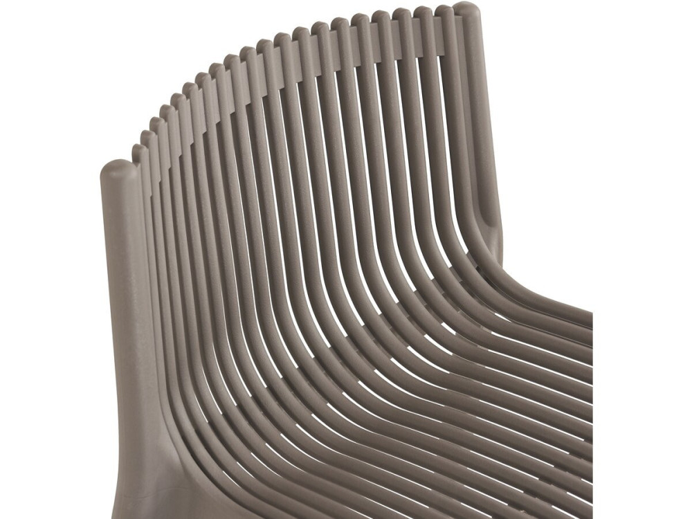 Mesa de jardim bistrô empilhável "Néora" e cadeiras altas - 2 lugares - Taupe