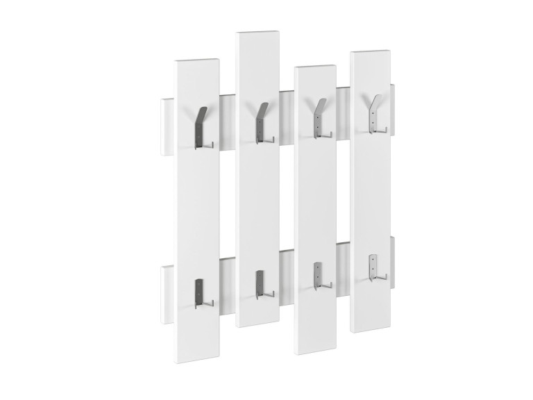 Bengaleiro de parede em madeira "Wave" - 64 x 4 x 79 cm - Branco
