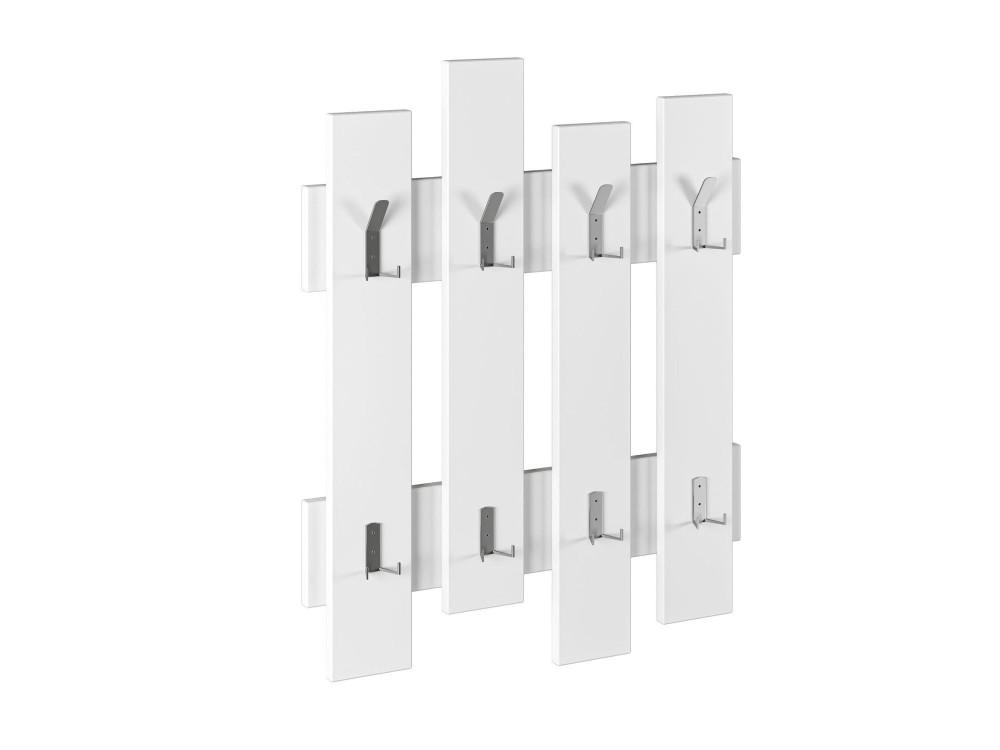 Bengaleiro de parede em madeira "Wave" - 64 x 4 x 79 cm - Branco