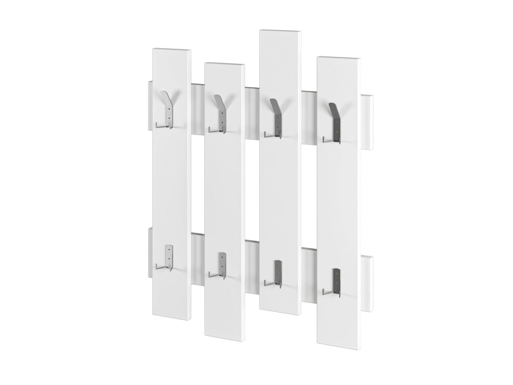 Bengaleiro de parede em madeira "Wave" - 64 x 4 x 79 cm - Branco