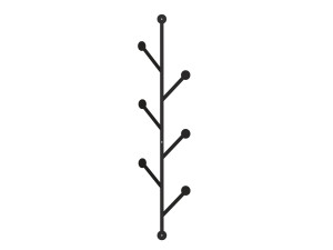 Bengaleiro de parede em metal "Ponpon" - 22 x 5 x 94 cm - Preto