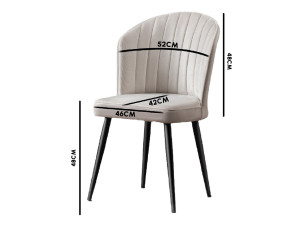 Conjunto de cadeiras de madeira "Rubi" (2 peças) - 52 x 42 x 85 cm - Preto