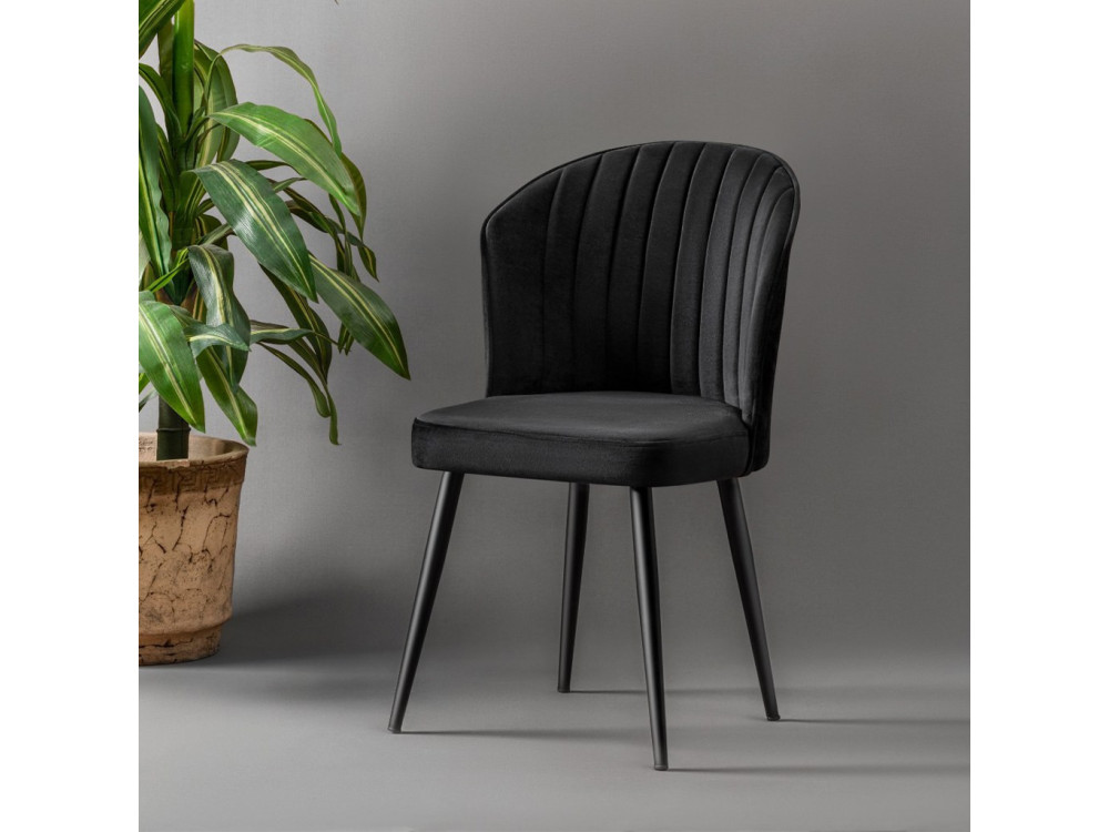Conjunto de cadeiras de madeira "Rubi" (2 peças) - 52 x 42 x 85 cm - Preto
