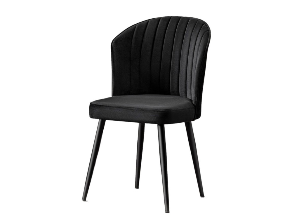 Conjunto de cadeiras de madeira "Rubi" (2 peças) - 52 x 42 x 85 cm - Preto