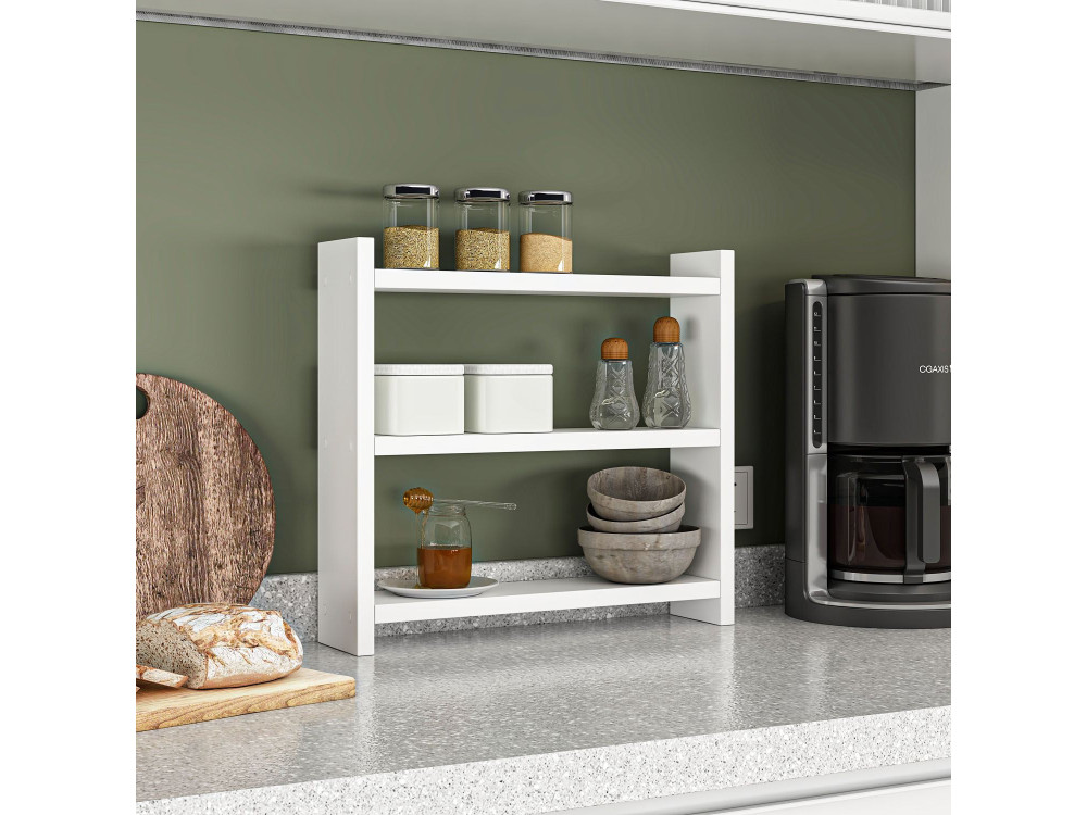 Prateleira de cozinha em madeira "Cosmic" - 44 x 10 x 40 cm - Branco