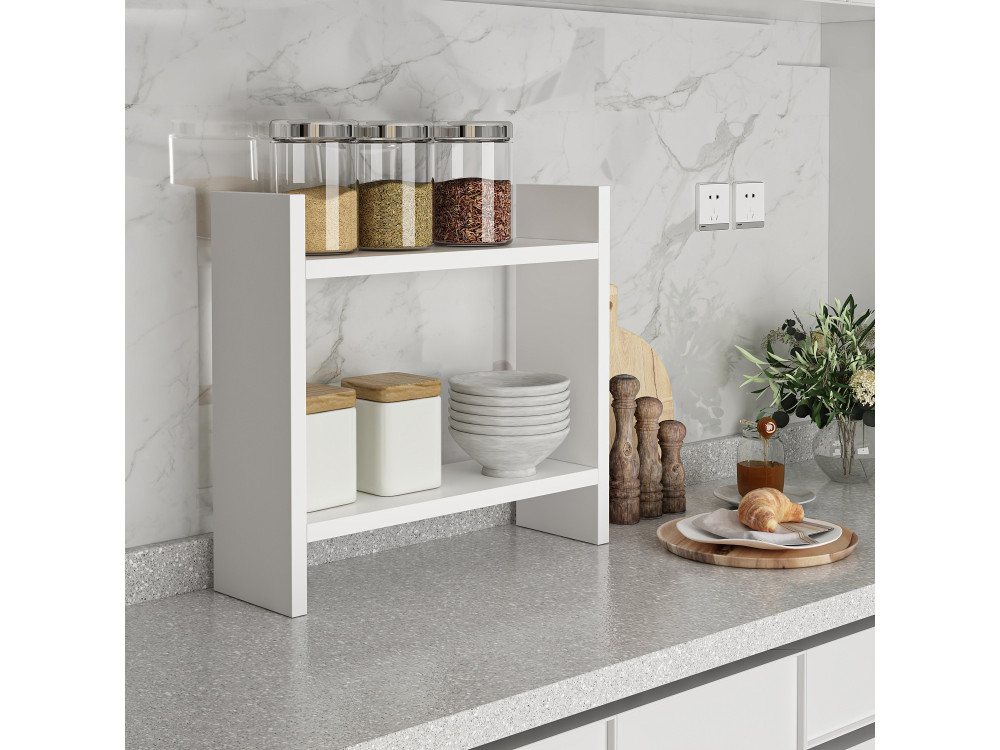 Prateleira de madeira "Denver" para cozinha - 34 x 10 x 30 cm - Branco