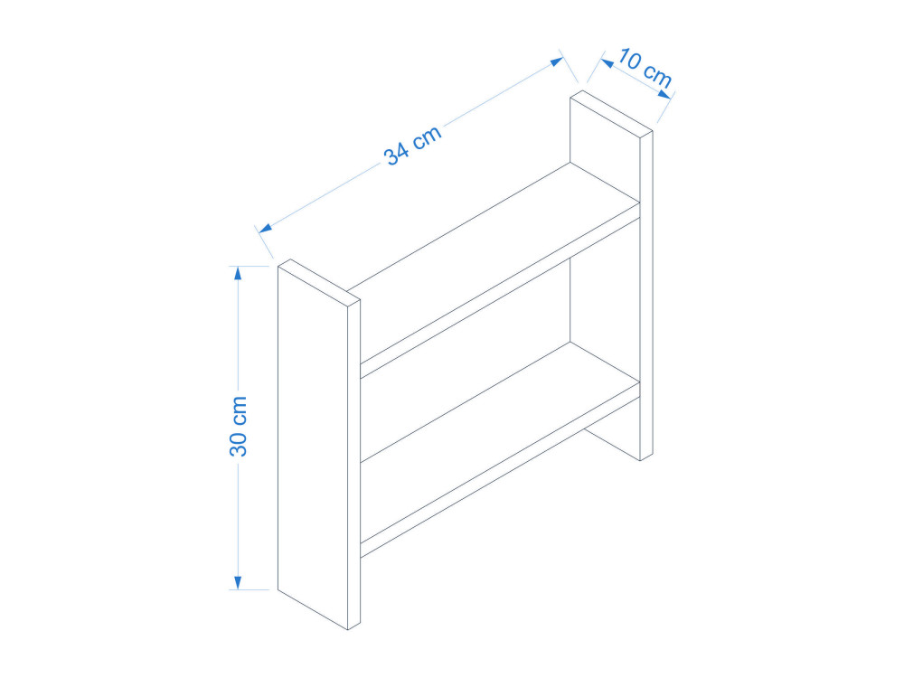 Prateleira de madeira "Denver" para cozinha - 34 x 10 x 30 cm - Branco