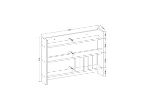 Prateleira de cozinha em madeira "Kolin" - 85 x 13 x 65 cm - Branco