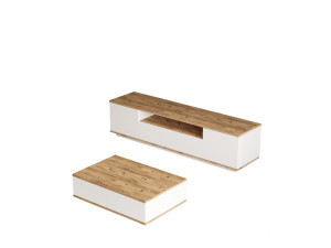 FR17" conjunto de móveis para sala de estar em madeira - 180 x 44 x 44 cm - Branco