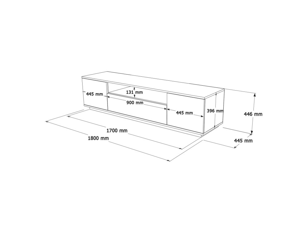 FR17" conjunto de móveis para sala de estar em madeira - 180 x 44 x 44 cm - Branco