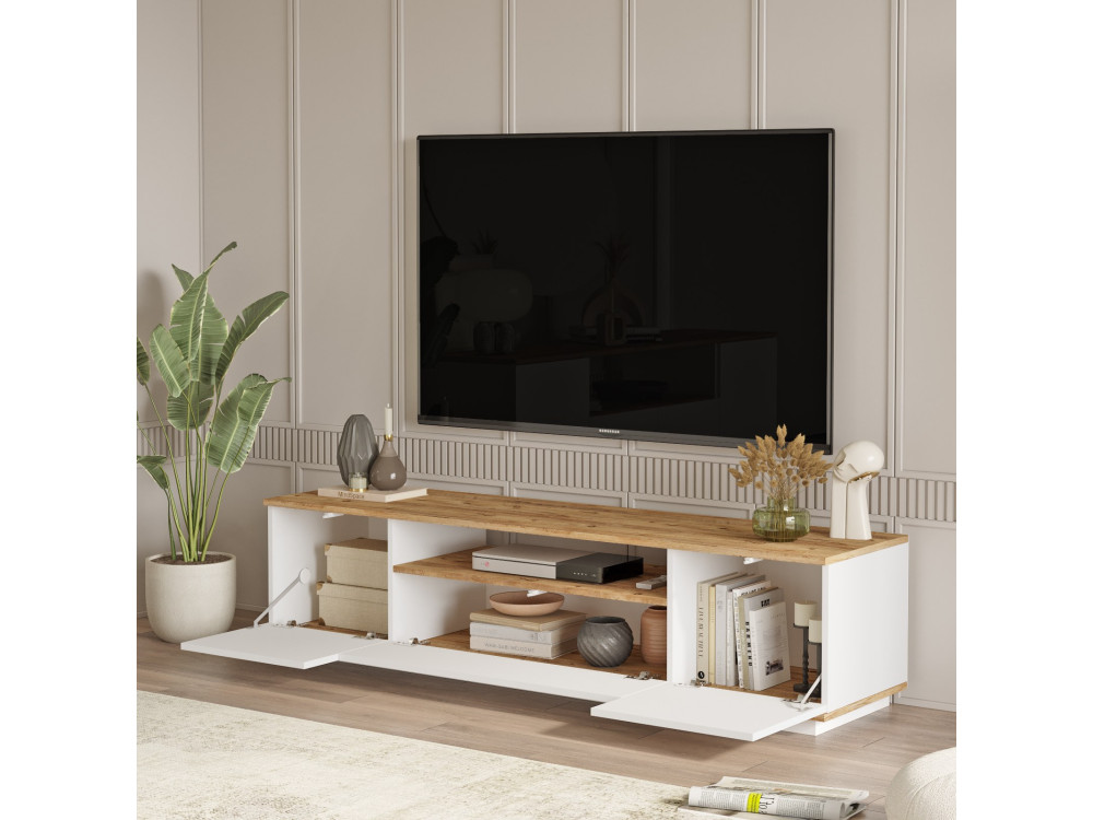FR18" conjunto de móveis para sala de estar em madeira - 180 x 44 x 44 cm - Branco