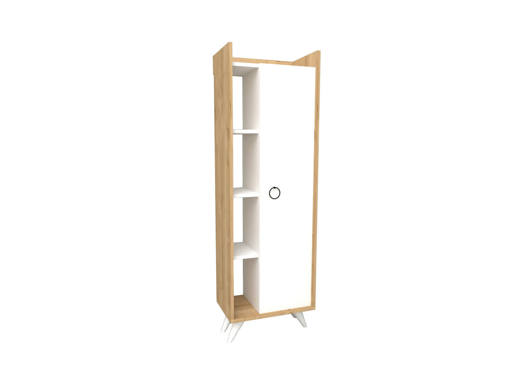 Armário multiusos de madeira "Ilgim" - 50 x 31 x 140 cm - Branco
