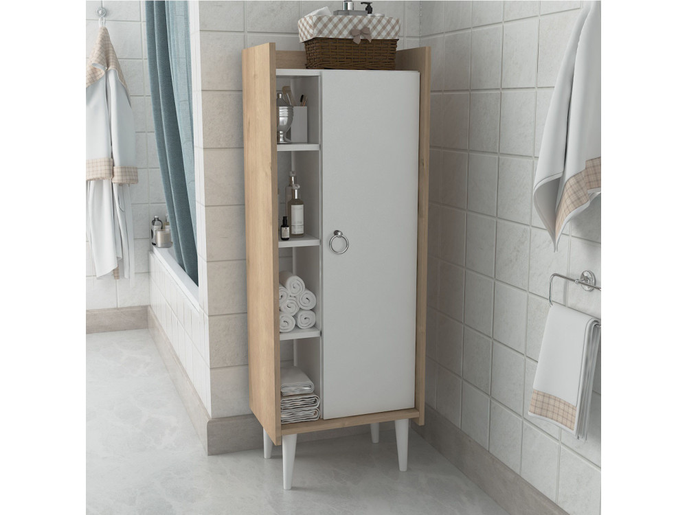 Armário multiusos de madeira "Lagomood Ruby" - 50 x 30 x 140 cm - Branco