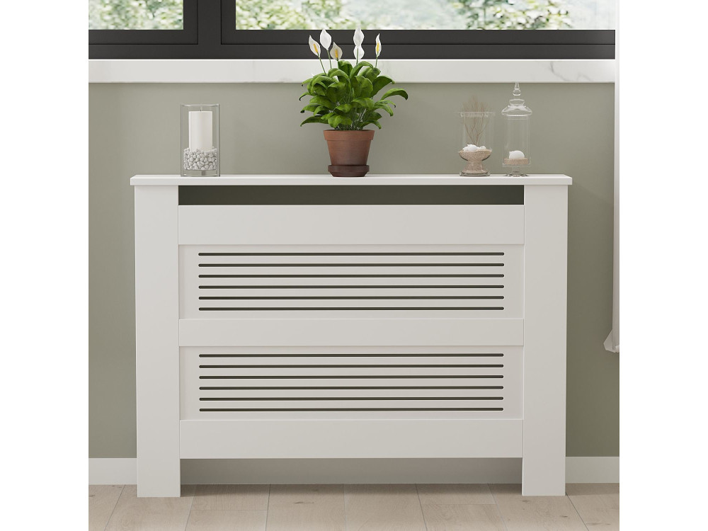 Armário radiador de madeira "Termora" 112 x 19 x 82 cm - Branco