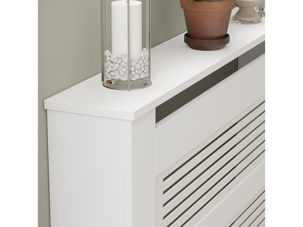 Armário radiador de madeira "Termora" 112 x 19 x 82 cm - Branco