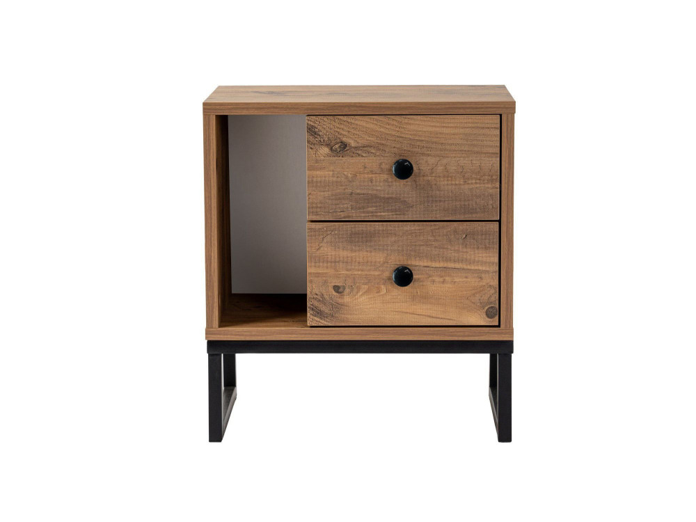 Mesa de cabeceira de madeira "Glimmer" - 45 x 29 x 50 cm - Atlantic PineBlack