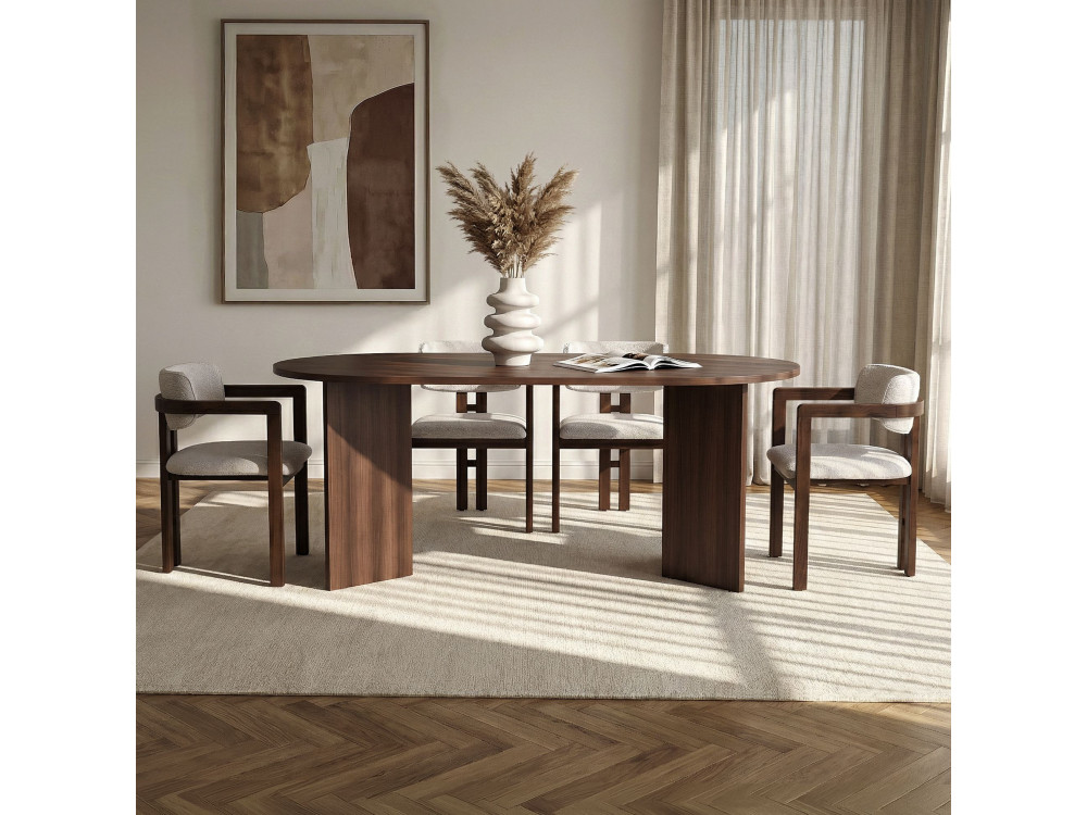 Conjunto de mesa e cadeira de madeira Meridia 4" (5 peças) - 180 x 90 x 75 cm - Branco
