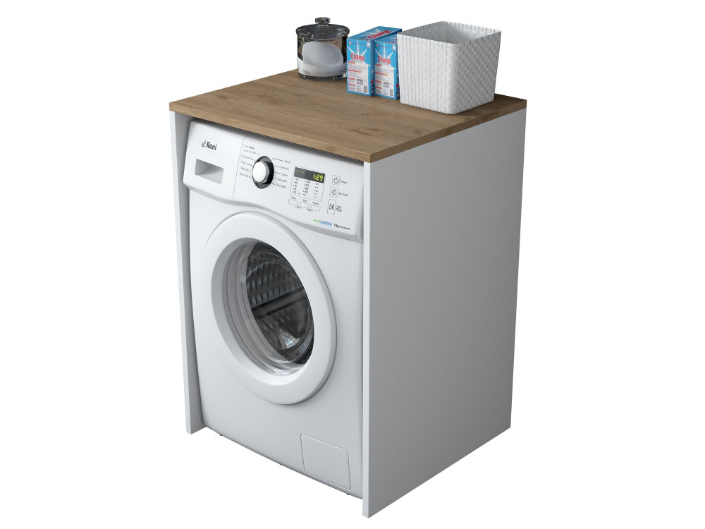 Armário de madeira "Dido" para máquina de lavar roupa - 65 x 60 x 91 cm - Branco
