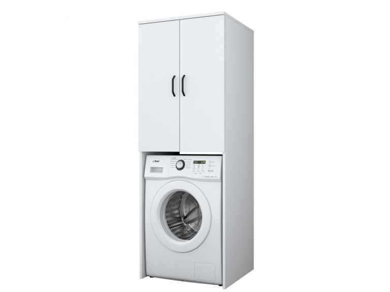 Armário para máquina de lavar roupa "Losal" em madeira - 65 x 62 x 181 cm - Branco