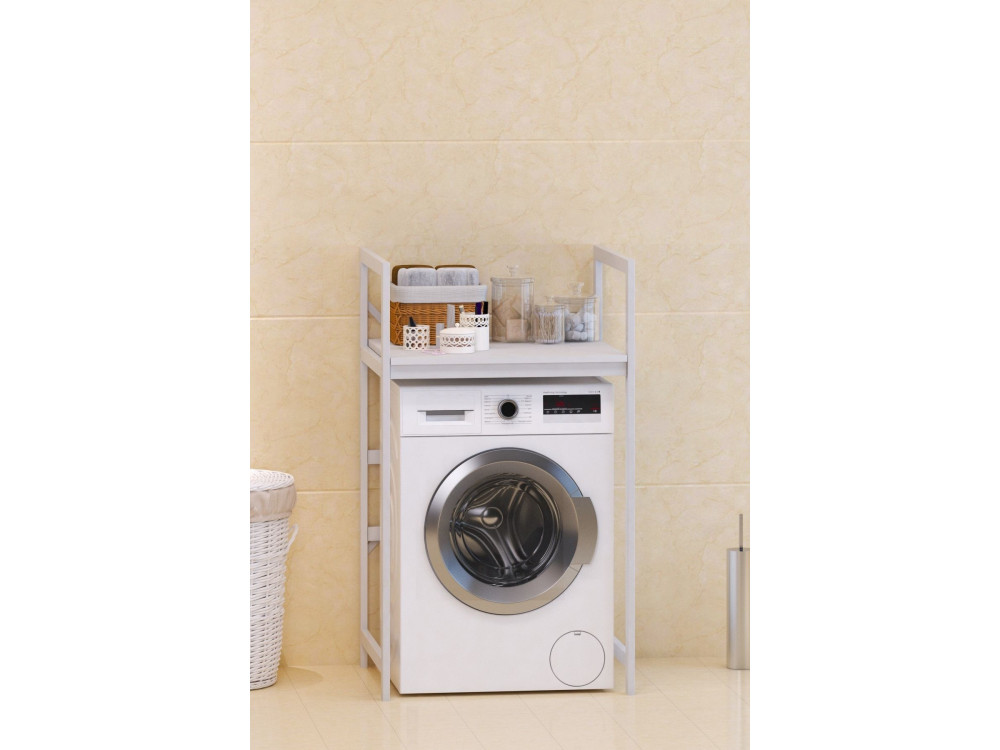 Armário metálico para máquina de lavar roupa "Junior" - 70 x 60 x 116 cm - Branco