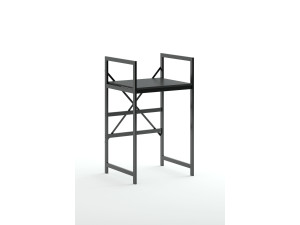 Armário metálico para máquina de lavar roupa "Junior" - 70 x 60 x 116 cm - Preto
