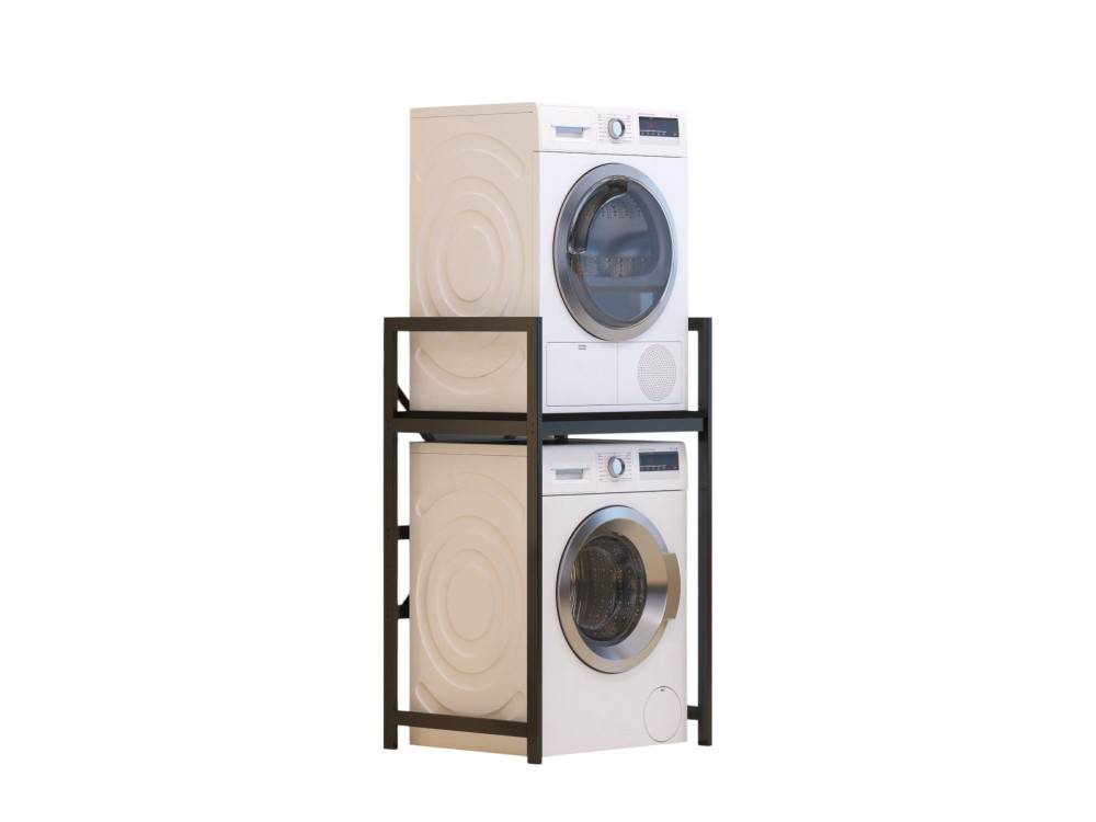 Armário metálico para máquina de lavar roupa "Junior" - 70 x 60 x 116 cm - Preto
