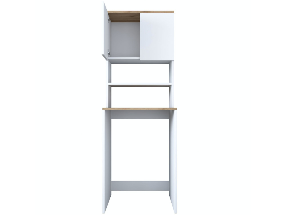 Armário de madeira "Kado" para máquina de lavar roupa - 65 x 60 x 183 cm - Branco