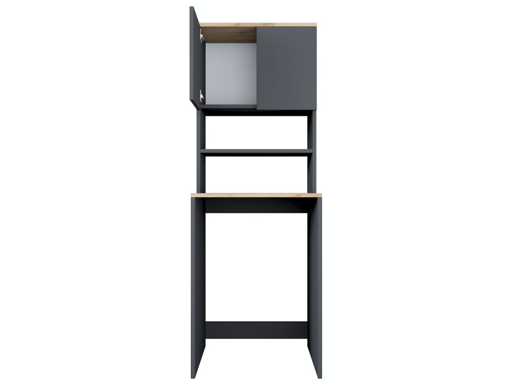 Armário de madeira "Kado" para máquina de lavar roupa - 65 x 60 x 183 cm - Cinzento antracite