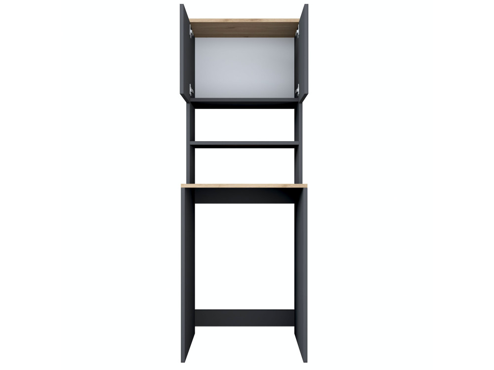 Armário de madeira "Kado" para máquina de lavar roupa - 65 x 60 x 183 cm - Cinzento antracite
