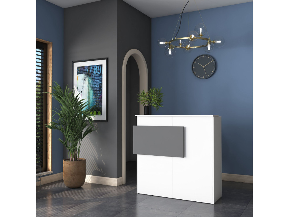 Mesa de receção em madeira "Mona" - 110 x 40 x 110 cm - Branco