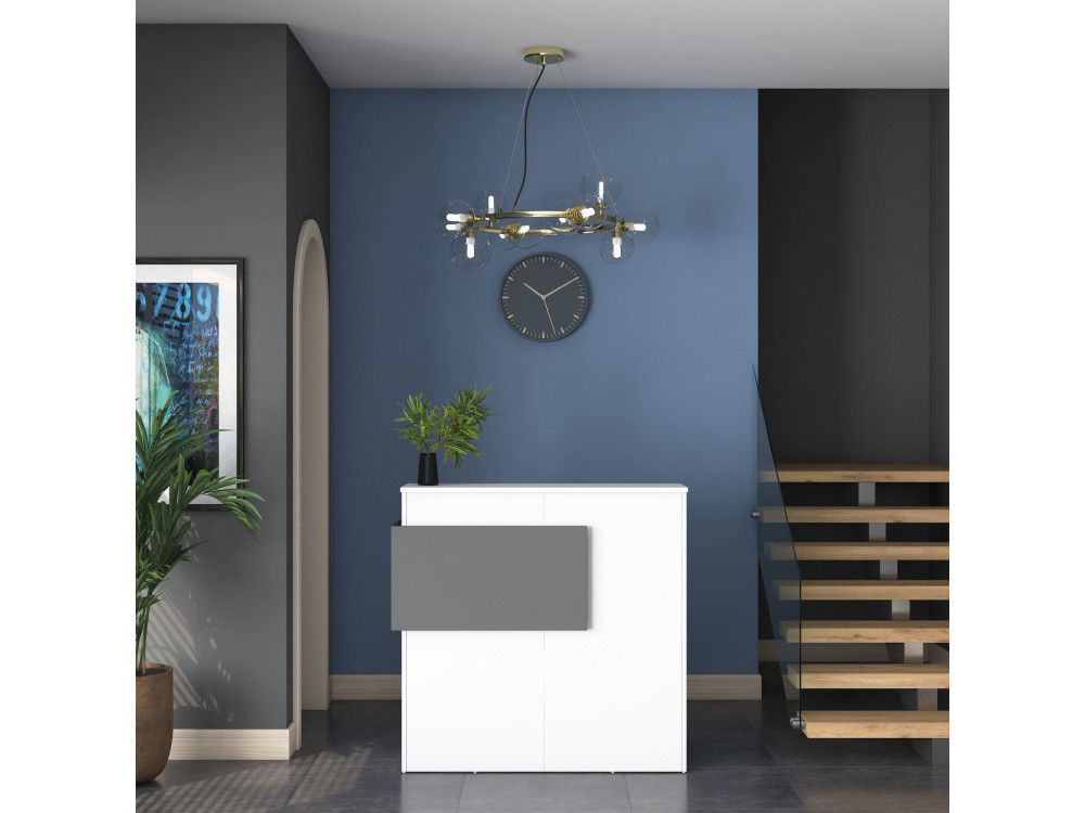 Mesa de receção em madeira "Mona" - 110 x 40 x 110 cm - Branco