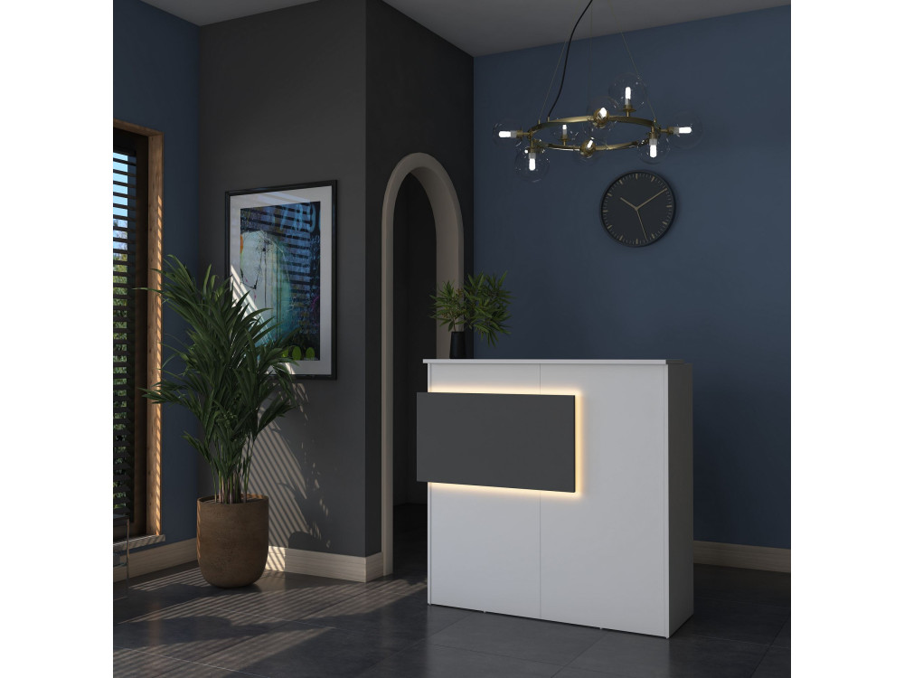 Mesa de receção em madeira "Mona" - 110 x 40 x 110 cm - Branco