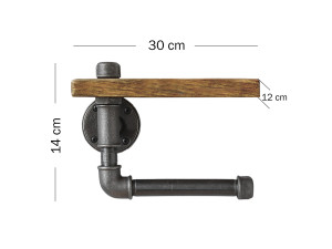 Porta-cachimbos de madeira "Boruraf021" - 30 x 12 x 14 cm - Castanho