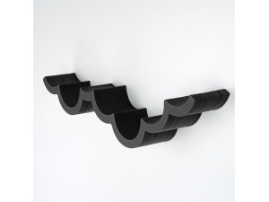 Suporte de madeira para papel higiénico "WC018 - 62 x 16 x 9 cm - Preto