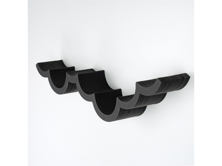 Suporte de madeira para papel higiénico "WC018 - 62 x 16 x 9 cm - Preto