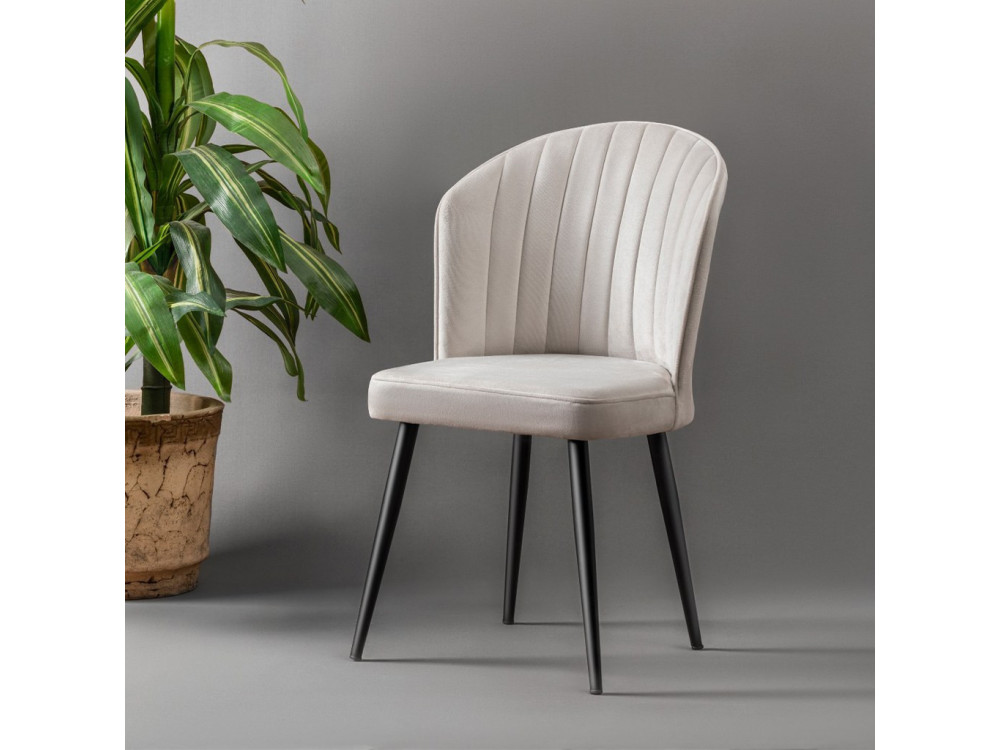 Conjunto de 4 cadeiras de madeira "Rubi" - 52 x 42 x 85 cm - Creme