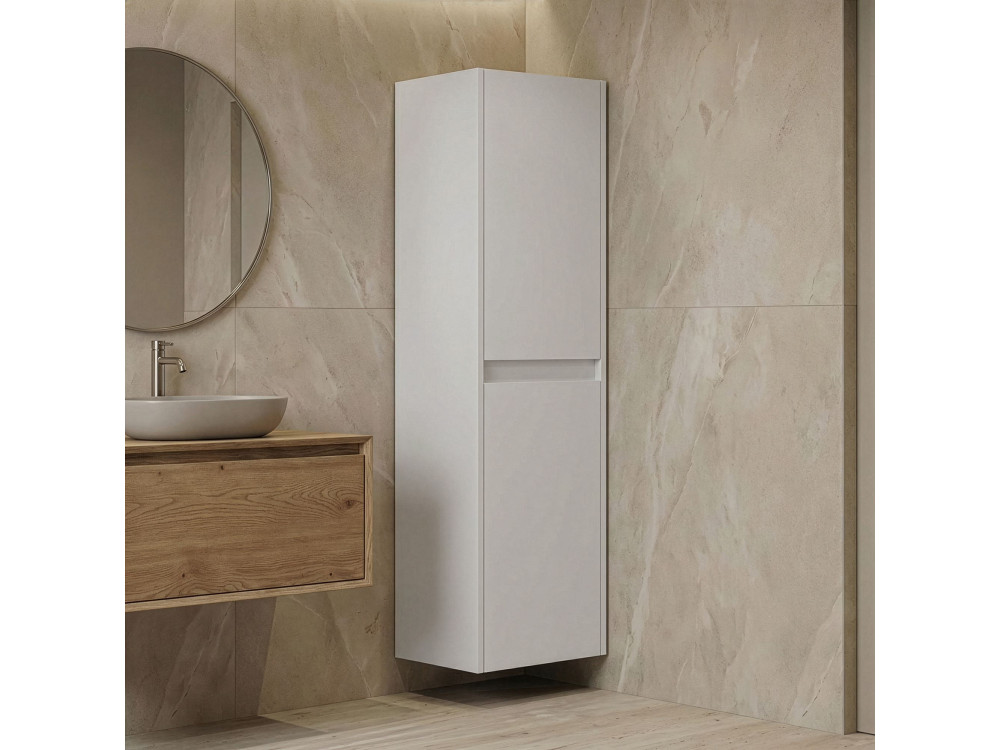 Armário de casa de banho «Side 40» - 40 x 27 x 138 cm - Branco mate