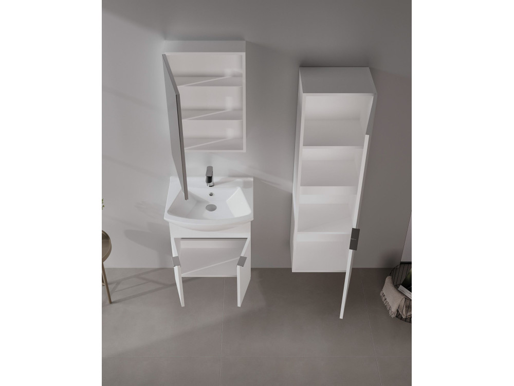 Armário de casa de banho «Purus 40» - 40 x 32 x 138 cm - Branco