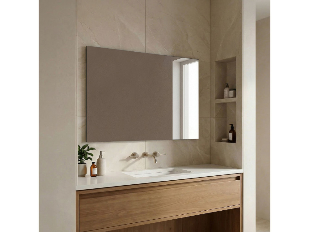 Espelho decorativo em madeira «Purus 100» - 100 x 2 x 64 cm - Transparente
