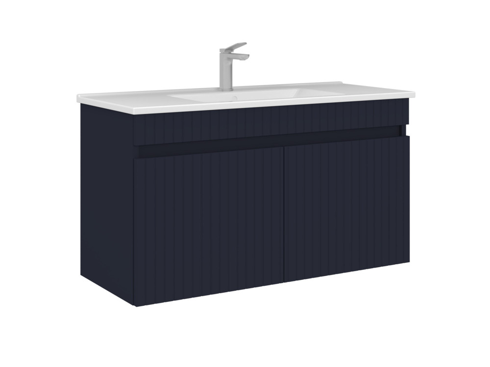 Móvel para lavatório «Tivoli 100» - 100 x 45 x 57 cm - Azul-marinho mate
